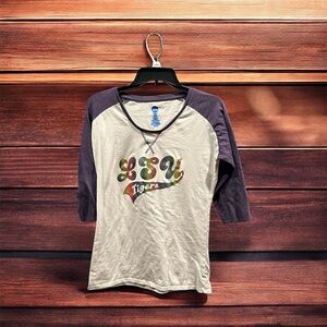 LSU Tigers Women Raglan Shirt - White and Purple Size L